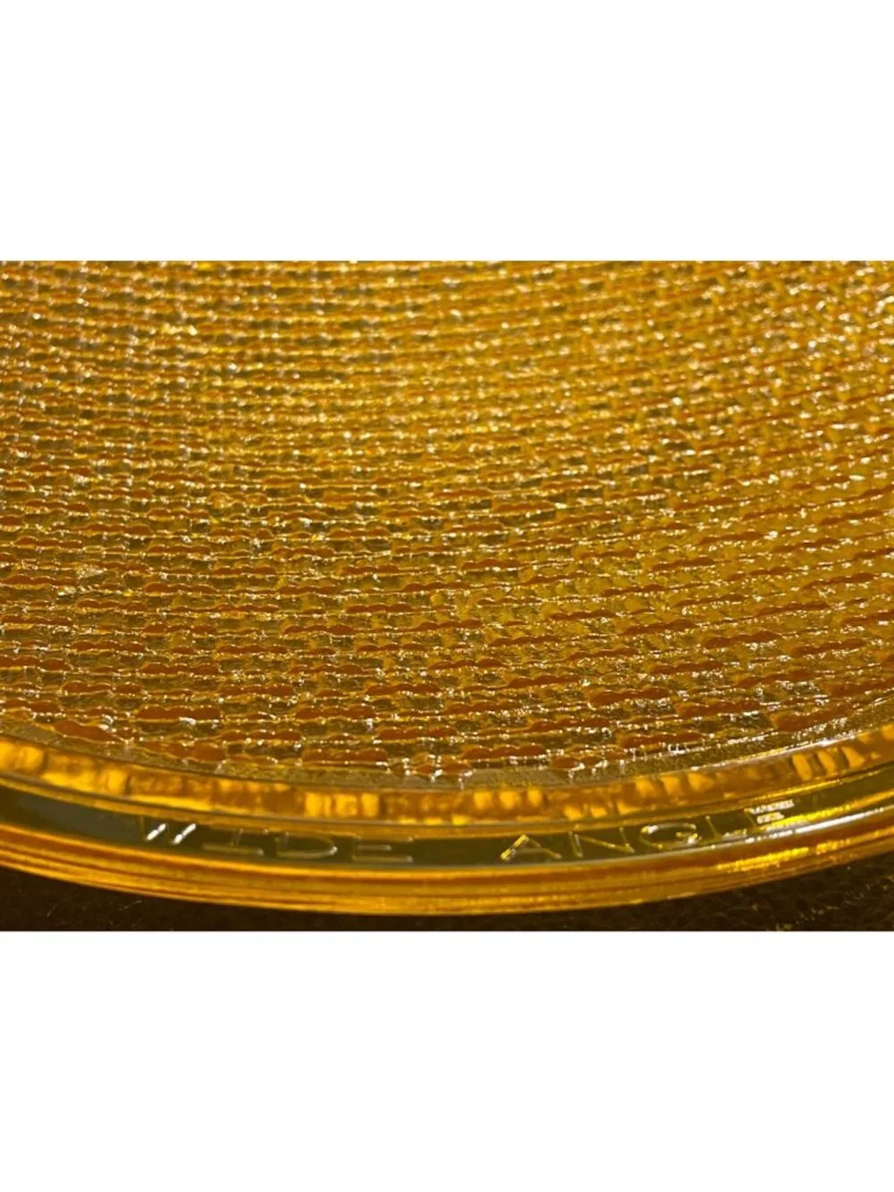 Vintage Amber Glass Industrial Reflector Lens Koroseal Round Decor